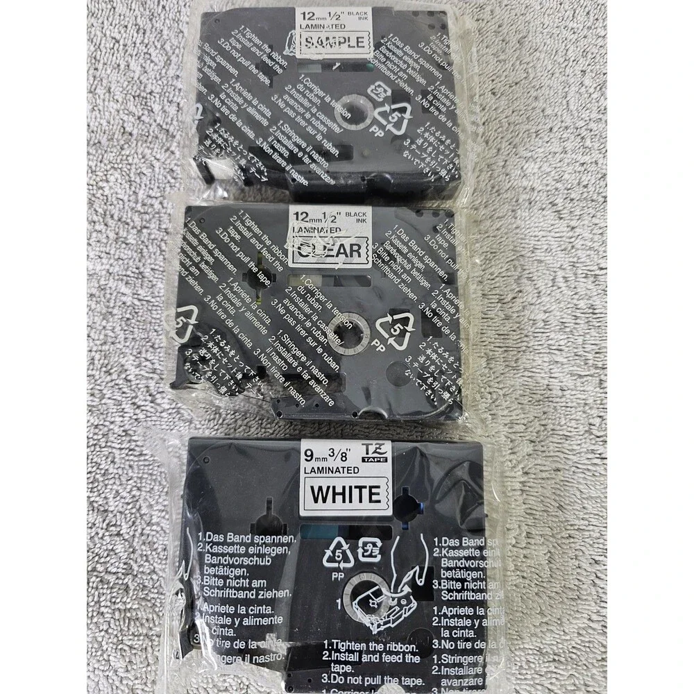 (3) Brother P Touch TZ-131 Label Tape 1/2